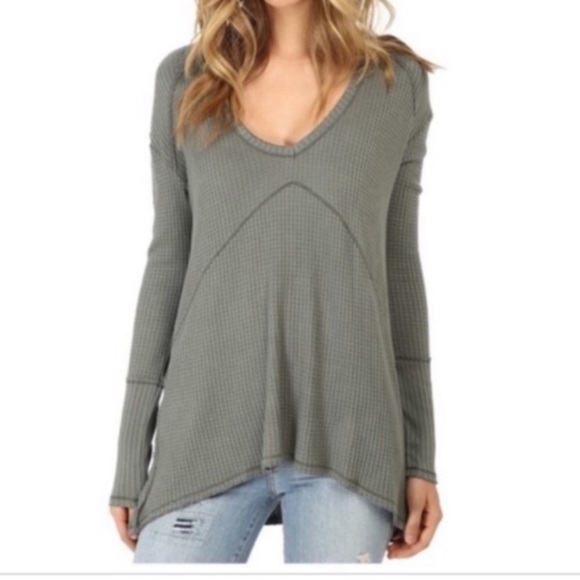 Maroon Free People V-neck Thermal Tunic - Picture 5 of 5